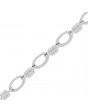 Small Oval and Bar Design Pave set Diamond Bracelet in 9ct White Gold
